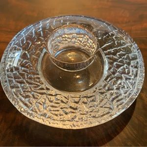 Orrefors Crystal Glass Discus signed Votive Tea Light Candle Holder